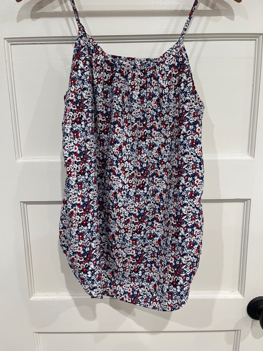 Faded Glory Navy, White & Red Floral Tank